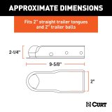 CURT QuickPin Trailer Couplers 25470 Hitch Coupler, No-Latch Coupler, 2.0 in. Ball, 2.0 in. Channel, 3,500 lbs., Includes 1/2 in. Dia. Pin and Clip, Each thumbnail 2