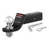 CURT Ready-Tow Ball Mounts 45036 Receiver Hitch Mount, Ready Tow, 2 in.Square, 2 in. Drop, 3/4 in. Rise, 8.25 in Length, Ball, Pin, Kit thumbnail 1