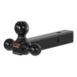 CURT Triple Ball Mounts 45650 Receiver Hitch Mount, Steel, Black, 2 in. Square, Solid Shank, 10,000 lbs. Max, 0 in. Drop, 0 in. Rise, 8.50 in. Length, Each thumbnail 1