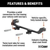 CURT Custom Tow Bar Base Plates for 2007-2011 CR-V - 70115 Adapter Bracket, Plate, Steel, Black Powdercoated, Honda, Kit thumbnail 3