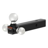 CURT Triple Ball Mounts 45655 Receiver Hitch Mount, Steel, Black, 2 in. Square Solid Shank, 10,000 lbs. Max, 0 in. Drop, 0 in. Rise, 8.50 in. Length, Each thumbnail 1