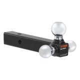CURT Triple Ball Mounts 45655 Receiver Hitch Mount, Steel, Black, 2 in. Square Solid Shank, 10,000 lbs. Max, 0 in. Drop, 0 in. Rise, 8.50 in. Length, Each thumbnail 2