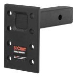 CURT Adjustable Pintle Mounts 48328 Mount, 15,000 lbs. GTW, 3-Position Mounting, 2 in. Square Receiver Mount, Steel, Black Carbide, Each thumbnail 1