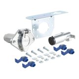 CURT Towing Harness Sockets and Plugs 58093 Vehicle Socket, 6-Way Round, Vehicle/Trailer Side, Universal, Kit thumbnail 1
