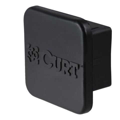 CURT Hitch Tube Covers 22276 Cover, Rubber, Black, Curt Manufacturing Logo, 2 in. Receiver Size, Each thumbnail 1