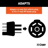 CURT Dinghy Towing Electrical Adapters 58980 Vehicle Harness Adapter, Trailer Connector Kit, Adapter, 4-Way Flat Vehicle to 7-Way RV Blade, Each thumbnail 5