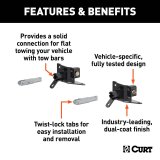 CURT Custom Tow Bar Base Plates for 2021-2024 BRONCO - 70143 Adapter Bracket, Plate, Steel, Black Powdercoated, Ford, Kit thumbnail 2