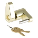CURT Coupler Locks 23022 Latch Lock, Steel, Brass Plated, 2 Keys, 1/4 in. Diameter, 3/4 in. Span, Each thumbnail 1