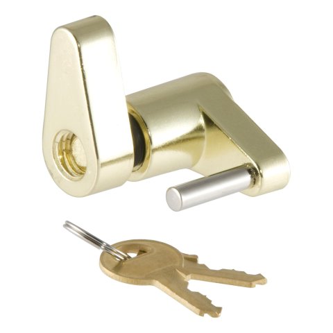 CURT Coupler Locks 23022 Latch Lock, Steel, Brass Plated, 2 Keys, 1/4 in. Diameter, 3/4 in. Span, Each