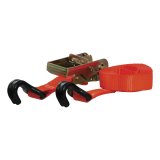 CURT Cargo Strap Sets 83025 Tie-Down Strap, Cargo, Ratchet, S-hook, 1,100 lbs. Working Load, 1 in. Width, 16 ft. Length, Red, Each thumbnail 1