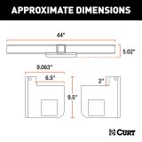 CURT Class 5 Receiver Hitch 15923 Hitches, V, Universal Weld-On Trailer Hitch, 2 1/2 in. Receiver, Up to 44 in. Frames, 9 in. Drop, Adjustable Side Plates, Each thumbnail 4