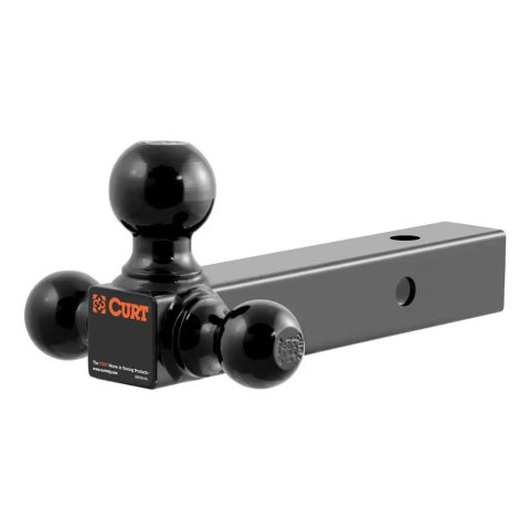 CURT Triple Ball Mounts 45652 Receiver Hitch Mount, Steel, Black, 2 in. Hollow Square Shank, 10,000 lbs. Max, 0 in. Drop, 0 in. Rise, 8.50 in. Length, Each thumbnail 4