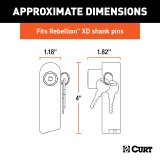 CURT Rebellion XD Tongue Locks 45938 Receiver Hitch and Coupler Locks, Trailer Hitch Lock, Lock, Each thumbnail 2