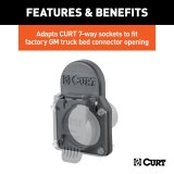 CURT Trailer Wiring Harness Opening Cover Plates 55417 Connector Dust Cover, 7-Way to Fit Factory Truck Bed Connector Opening, Chevrolet/GMC, Each thumbnail 4