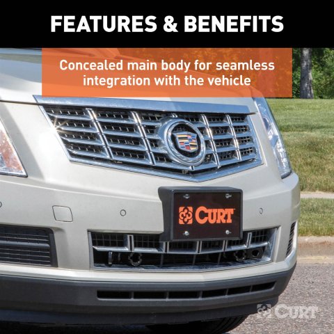 CURT Custom Tow Bar Base Plates for 2010-2016 SRX - 70123 Adapter Bracket, Plate, Steel, Black Powdercoated, Cadillac SRX, Kit thumbnail 1