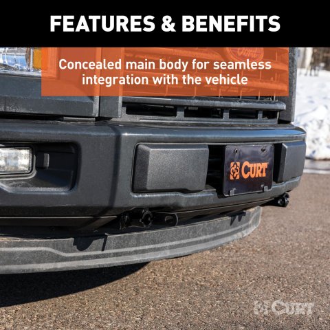CURT Custom Tow Bar Base Plates for 2015-2017 EXPEDITION, NAVIGATOR, 2009-2023 F-150 - 70130 Adapter Bracket, Plate, Steel, Black Powdercoated, Ford, Lincoln, Kit thumbnail 4