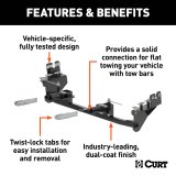 CURT Custom Tow Bar Base Plates for 2013-2019 FLEX, MKT, 2013-2015 MKS - 70135 Adapter Bracket, Plate, Steel, Black Powdercoated, Ford, Lincoln, Kit thumbnail 3