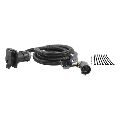 CURT Custom Wiring Connector Harnesses 56000 Vehicle Towing Harness Adapter, 7-Pole 5th Wheel or Gooseneck Harness, 10 Feet, Dodge/Ford/GM/for Nissan, Kit