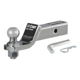 CURT Ready-Tow Ball Mounts 45293 Receiver Hitch Mount, Steel, Chrome, 2 in. Square, 2 in. Drop, .750 in. Rise, 8.25 in. Length, Each thumbnail 1