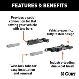 CURT Custom Tow Bar Base Plates 70120 Adapter Bracket, Plate, Steel, Black Powdercoated, Chevrolet, GMC, Kit thumbnail 2