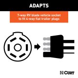 CURT Trailer Harness Adapters 57280 Vehicle Towing Adapter, Adapter, 7-Way RV Blade to 4-Way Flat, 8 ft. Cable, Universal, Each thumbnail 3