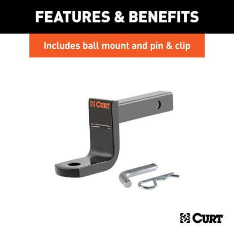 Curt Manufacturing - Receiver Hitches for 2023-2025 CX-50 122033 CURT Class 2 Trailer Hitch with Ball Mount, 1-1/4-In Receiver, Fits Select Mazda thumbnail 5