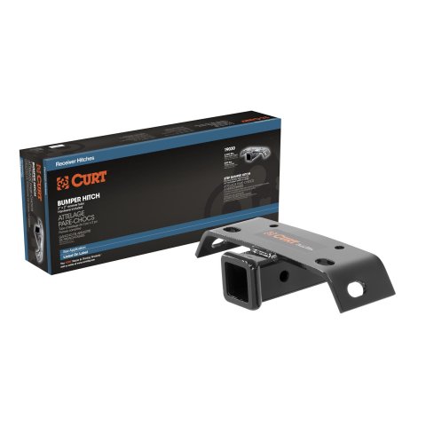 CURT Step Bumper Hitches 19030 Trailer Hitch, Bumper, V-5 Rated, Black, 2 in. Square Receiver, 8-1/2 in. Bolt Pattern, Universal, Each thumbnail 2