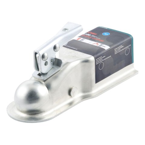 CURT Posi-Lock Couplers 25100 Trailer Coupler, 2 in. Ball, 700 lb. Tongue Weight, 5,000 lb. Gross Load Capacity, Steel, Zinc Plated, Each