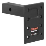 CURT Adjustable Pintle Mounts 48323 Mount, 10,000 lbs. GTW, 3-Position Mounting, 2 in. Square Receiver Mount, Steel, Black Carbide, Each thumbnail 1
