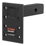 CURT Adjustable Pintle Mounts 48323 Mount, 10,000 lbs. GTW, 3-Position Mounting, 2 in. Square Receiver Mount, Steel, Black Carbide, Each thumbnail 2