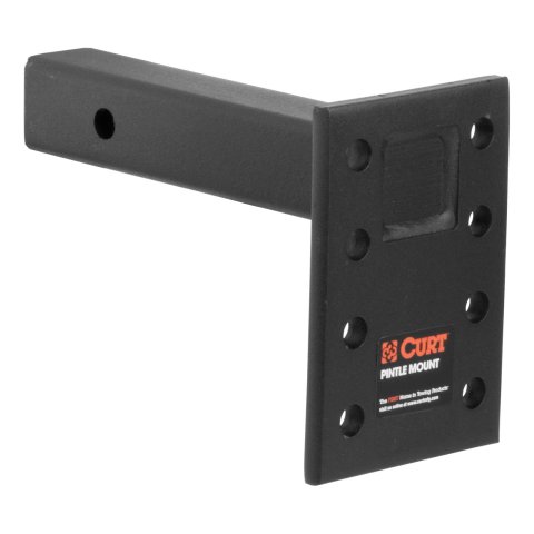 CURT Adjustable Pintle Mounts 48324 Mount, 10,000 lbs. GTW, 3-Position Mounting, 2 in. Square Receiver Mount, Steel, Black Carbide, Each thumbnail 1