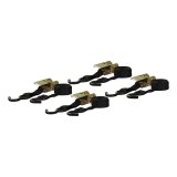 CURT Cargo Strap Sets 83010 Tie-Down Straps, Cargo, Ratchet, S-hook, 500 lbs. Working Load, 1 in. Width, 16 ft. Length, Black, Set of 4 thumbnail 1