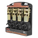 CURT Cargo Strap Sets 83010 Tie-Down Straps, Cargo, Ratchet, S-hook, 500 lbs. Working Load, 1 in. Width, 16 ft. Length, Black, Set of 4 thumbnail 2