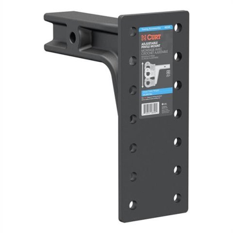 CURT Adjustable Pintle Mounts 48349 Mount, Adjustable, 20,000 lbs. , 6-Position Mounting, 2 1/2 in. Square Receiver Style, Steel, 12 1/2 in. High, 10 3/4 in. Long, Black, Each thumbnail 3