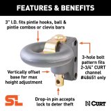 CURT SecureLatch Channel-Style Lunette Rings 48626 Tow Ring, Ring thumbnail 3