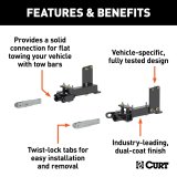 CURT Custom Tow Bar Base Plates for 2011-2013 DURANGO, 2011-2021 GRAND CHEROKEE, 2022 CHEROKEE WK - 70101 Adapter Bracket, Plate, Steel, Black Powdercoated, Dodge, Jeep, Kit thumbnail 3