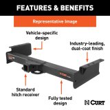 CURT Class 5 Receiver Hitch 15007 Hitches, V Trailer Hitch, 2 in. Receiver, Ball Mount not Included, Square Tube Welded, Powdercoated, Silverado/Sierra 2500/3500, Each thumbnail 4