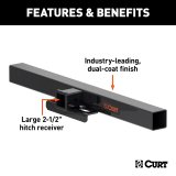 CURT Class 5 Receiver Hitch 15921 Hitches, V Trailer Hitch, 44 in. Wide Universal Weld-On Center Section, 2 1/2 in. Receiver, No Side Plates, Each thumbnail 3