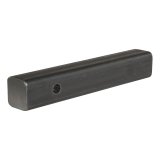 CURT Solid Steel Hitch Bars 49530 Receiver Ball Mount, Steel, Natural, 2 in. Square, 0 in. Drop, 0 in. Rise, 12.00 in. Length, Each thumbnail 1