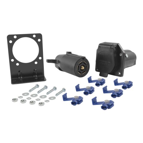 CURT Trailer Harness Adapters 58152 Vehicle Towing Adapter, Adapter, 7-Way RV Blade Male, Female Socket, Universal, Each