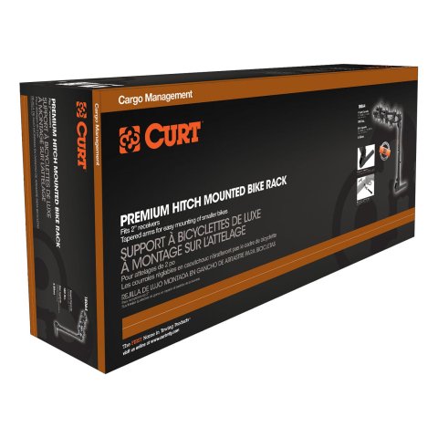 CURT Premium Hitch-Mounted Bike Racks 18064 Racks, Rack, Frame-Style Rack, Hitch Mount, 2 in. Receiver Size, 4 Capacity, Steel, Black, Each thumbnail 1