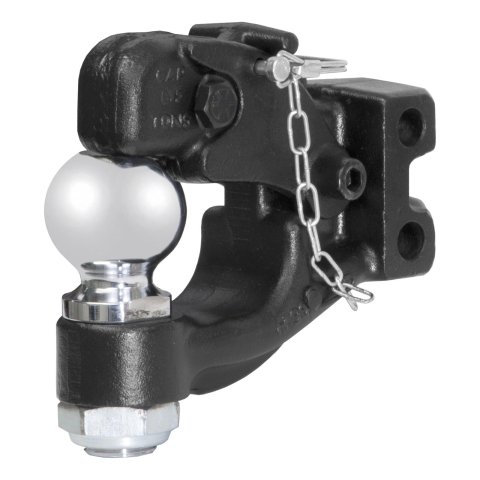 CURT Combination Ball/Pintle Hooks 45920 Pintle Hitch, Ball and Pintle Hook, Channel Mount, 13,000 lbs. GTW, 2 5/16 in. Hitch Ball Diameter, Each
