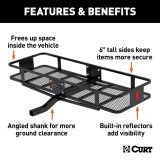 CURT Basket-Style Cargo Carriers 18150 Carrier, Receiver Hitch Mount, Steel, Black Powdercoated, 500 lb. Capacity, 60 in. x 20 in., Each thumbnail 3