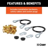 CURT Custom Tow Bar Base Plates for 2016-2018 FOCUS - 70113 Adapter Bracket, Plate, Steel, Black Powdercoated, Ford, Kit thumbnail 2