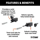 CURT Custom Tow Bar Base Plates for 2021-2024 BRONCO - 70147 Adapter Bracket, Plate, Steel, Black Powdercoated, Ford, Kit thumbnail 2