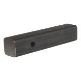 CURT Solid Steel Hitch Bars 49529 Receiver Ball Mount, Natural, 2 in. Square, 0 in. Drop, 0 in. Rise, 10.00 in. Length, Each thumbnail 1