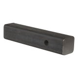 CURT Solid Steel Hitch Bars 49529 Receiver Ball Mount, Natural, 2 in. Square, 0 in. Drop, 0 in. Rise, 10.00 in. Length, Each thumbnail 2