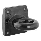 CURT Forged Alloy Mount Style Lunette Eyes 48550 Eye, 35,000 lbs. GTW, 2 1/2 in. Eye Diameter, 6 in. Base Length, 6 in. Base Width, Steel, Black, Each thumbnail 2