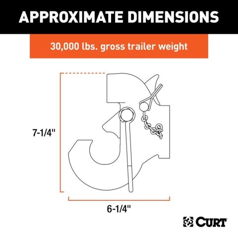 CURT SecureLatch Pintle Hooks 48505 Tow Hook, Hook thumbnail 2