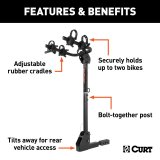 CURT Hich-Mounted Bike Racks 18021 Racks, Hitch-Mounted Rack, Frame-Style Rack, Hitch Mount, 1.25 and 2 in. Receiver Size, 2 Capacity, Steel, Back, Each thumbnail 7
